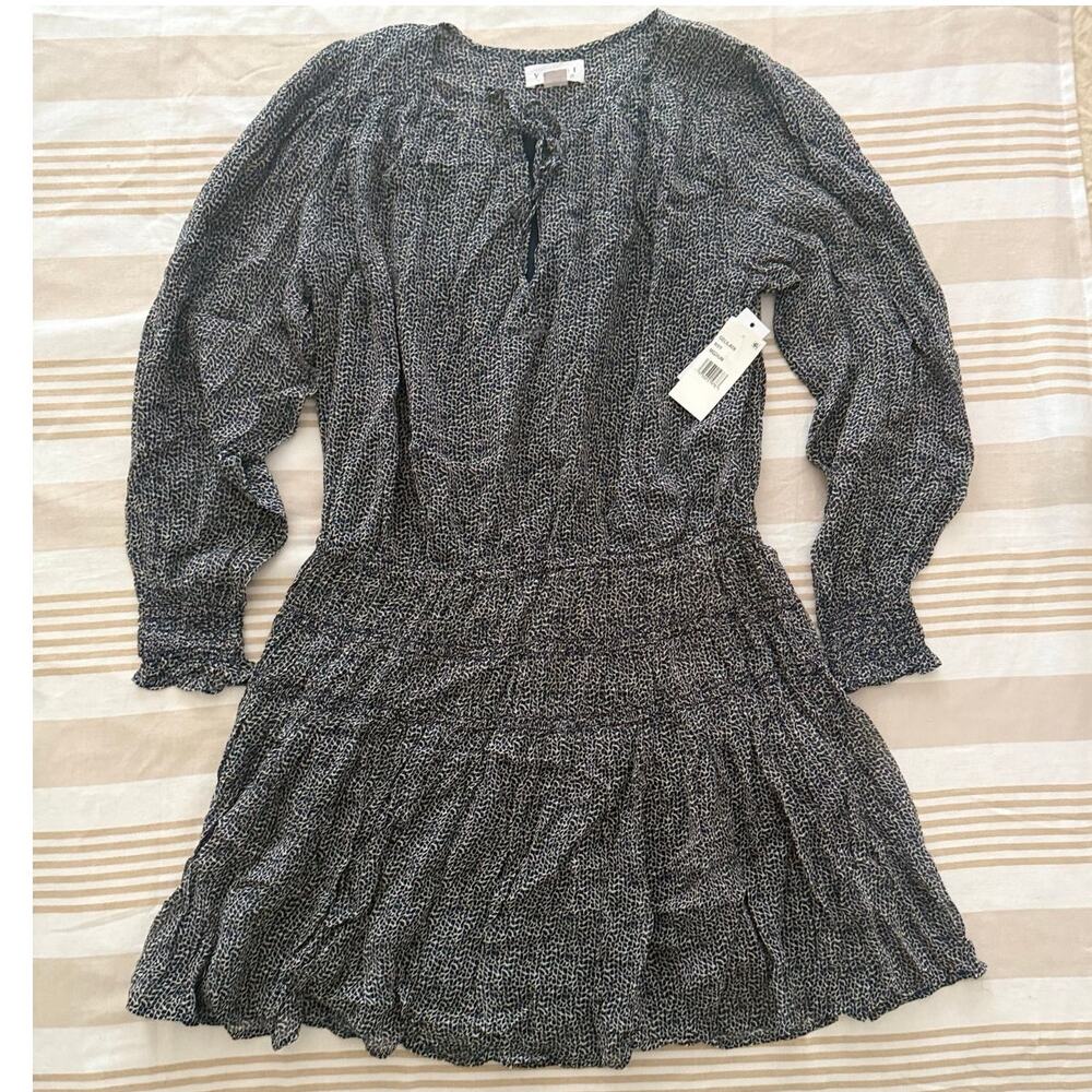 Velvet NWT ($258) | Navy Gelila Printed Viscose Smocked Mini Dress | size medium